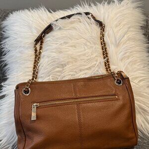 Vince Camuto Brown & Tan Leather Convertible Crossbody / Clutch Bag Classic